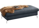 Polsterhocker W.SCHILLIG "piedroo", blau (blau z69), B:141cm H:42cm T:70cm, Longlife Xtra-Leder Z69: Das feinnarbige, gedeckte Softleder Z69 besticht durch seine außergewöhnliche Weichheit im trendigen »Vintage-Look«, Hautstärke 0, 9 - 1, 1 mm, Hocker, Polsterhocker, Füße in Chrom glänzend