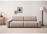 3-Sitzer HOME AFFAIRE "TORGE (257cm), Sofa,Schlafsofa in Cord, Samtvelours, Struktur fein", beige (hellbeige), B:257cm H:82cm T:105cm, 100% Polyester, Sofas, 3-Sitzer, rundes Design, Schlaffunktion u. Bettkasten, Liegefläche: 135/200 cm