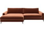 Ecksofa HOME AFFAIRE "Downtown, B/T/H: 272/190/84 cm L-Form", braun (rost), B:272cm H:84cm T:190cm, 100% Polyester, Sofas, Ecksofa, weicher Sitzkomfort auch in Cord und Bouclé, incl. Zierkissen
