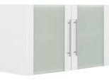 Glashängeschrank WIHO KÜCHEN "Unna", weiß (front und korpus: weiß), B:100cm H:56,5cm T:35cm, Schränke, Glashängeschrank, Front mit Glaseinsatz