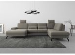 Wohnlandschaft SIT & MORE "Cinturo U-Form", braun (schlamm), B:345cm H:88cm T:226cm, Sofas, Wohnlandschaft, inklusive Sitztiefenverstellung und Federkern, Sitzhöhe 45 cm