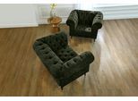 Loveseat HOME AFFAIRE "Tinnum Loveseat, Chesterfield Sessel", schwarz, B:121cm H:77cm T:87cm, Luxus-Microfaser Vintageoptik (66% PU, 27% Polyester, 7% Baumwolle);Struktur weich( 97% Polyester, 3% Polyacryl), Sessel, Loveseat