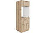 Backofenumbauschrank OPTIFIT "Bella", beige (wildeiche, wildeiche, anthrazit), B:60cm H:174,4cm T:60cm, Holzwerkstoff, Schränke, Backofenumbauschrank, Breite 60 cm, mit 3 Schubkästen und 1 Klappe