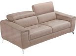 Schlafsofa EGOITALIANO "Francine Designsofa, Loungesofa mit Dauerschlaffunktion, Breite 233 cm", grau (opal grau), B:233cm H:100cm T:106cm, Luxus-Micofaser Lederoptik (100% Polyester) ist ein neues technisches Gewebe mit einem visuellen und taktilen Aspekt, der dem Nubuk sehr nahe kommt, mit innovativen Eigenschaften. Seine außerordentliche Weichheit kommt von einem exklusiven Produktionsprozess,