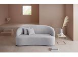 3-Sitzer "Dilara", grau (hellgrau), B:200cm H:87cm T:89cm, Struktur fein 100% Polyester);Samtoptik (100% Polyester);Bouclé (100% Polyester), LEGER HOME BY LENA GERCKE, Sofas, 3-Sitzer, gerundete Rückenlehne und Front, in 3 Bezugsqualitäten