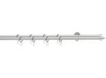 Gardinenstange GOOD LIFE "PUNTA" Gr. 3, grau (chromfarben), L:270cm Ø:16mm, Kunststoff, Metall, Gardinenstangen, Gardinenstange, mit Ringen