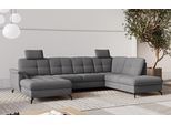 Wohnlandschaft SIT & MORE "Zora", grau, B:319cm H:92cm T:212cm, 90% Polyester 10% Polyamid, Sofas, Wohnlandschaft, wahlweise mit Bettfunktion und Bettkasten