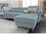 Ecksofa SIT & MORE "Avignon L-Form", blau (aqua), B:259cm H:97cm T:172cm, Flachgewebe (90% Polyester, 10% Polyamid);Luxus-Microfaser (100% Polyester);Struktur (100% Polyester), Sofas, Ecksofa, Kopfteilverstellung, wahlweise mit Bettfunktion und Bettkasten