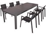 Garten-Essgruppe GARDEN PLEASURE "AMIRA", grau, Aluminium, Sitzmöbel-Sets, Garten-Essgruppe