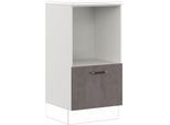 Backofenumbauschrank IMPULS KÜCHEN "Prag", Breite/Höhe: 60/104,3 cm, mit Soft-Close", grau (beton, optik schiefer dunkelgrau), B:60cm H:104,3cm T:57,6cm, Dekorfolie, Holzwerkstoff, Schränke, Backofenumbauschrank, vormontiert, mit Auszug