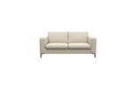 2-Sitzer FLEXLUX "Fiore", weiß (warm weiß), B:164cm H:85cm T:92cm, 100% Echteder, Sofas, 2-Sitzer, breite Armlehnen, Kaltschaum, Füße Alu+schwarz