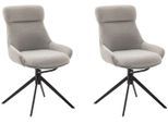 Esszimmerstuhl MCA FURNITURE "PELION", grau (lichtgrau, schwarz, lichtgrau), B:55cm H:90cm T:45cm, Polyester, Stühle, Esszimmerstuhl, (2er-Set), drehbar 360, Dreh- & Schwingfunktion, Sitzhöhe ca. 50 cm