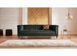 3-Sitzer HOME AFFAIRE "Chamby", grün (dunkelgrün), B:210cm H:71cm T:85cm, Luxus-Microfaser Lederoptik (100% Polyester), Scheuertouren: 40.000, Pilling: 4;Samtoptik (100% Polyester), Scheuertouren >100.000, Pilling: 5, Sofas, 3-Sitzer, mit Holzrahmen unten und Steppung im Lehnenbereich