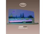 WEIGLA LED Dekolicht "Dresden bei Nacht, Holz & Acrylglas, BLAU-GRAU, Made in Germany", blau, H: 22cm, 1 Stk., Leuchten, Erzgebirge garantiert, Dekolampe für Innen, Dekoleuchte, LED Dekolicht