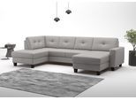 Wohnlandschaft HOME AFFAIRE "Varese", light grau, B:304cm H:91cm T:170cm, Sofas, Wohnlandschaft, wahlweise mit Bettfunktion und Bettkasten