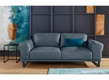2,5-Sitzer W.SCHILLIG "montanaa", blau (blau z69), B:212cm H:78cm T:94cm, Sofas, 2 5-Sitzer, mit Metallkufen in Schwarz pulverbeschichtet, Breite 212 cm