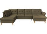 Wohnlandschaft SIT & MORE "Göteborg", grün (olive), B:327cm H:90cm T:226cm, Sofas, Wohnlandschaft, inkl. Sitztiefenverstellung, wahlweise mit Bettfunktion & Bettkasten