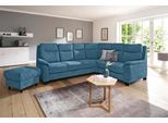 Ecksofa HOME AFFAIRE "Boccaccio L-Form", blau (azure), B:265cm H:104cm T:215cm, Struktur weich (90% Polyester / 10% Polyamid);Luxus-Microfaser (100% Polyester);Luxus-Microfaser Vintageoptik(100% Polyester), Sofas, Ecksofa, mit Federkern, incl. Kopfteilverstellung, wahlweise Bettfunktion