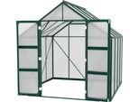 Gewächshaus VITAVIA "Domus 6700", grün (smaragdgrün), B:257cm H:253,9cm T:263cm, Gewächshäuser, Gewächshaus, mit Doppelschwingtüren und bodentiefer Türschwelle, 6 mm Hohlkammer