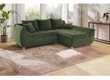 Ecksofa JOCKENHÖFER GRUPPE "Genua L-Form, B: 250 cm", grün, B:250cm H:92cm T:179cm, Cord: 100% Polyester, Sofas, Ecksofa, mit 2 Zierkissen