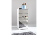 Schubkastenkommode WIMEX "Easy", weiß (weiß, spiegel), B:49cm H:102cm T:41cm, Sideboards, Schubkastenkommode, mit Glas- oder Spiegelfront