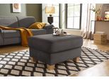 Polsterhocker HOME AFFAIRE "Dalia", grau (dunkelgrau), B:66cm H:46cm T:76cm, Luxus-Microfaser Florence (100% Polyester);Luxus-Microfaser weich (90% Polyester, 10% Polyamid);Webstoff (100% Polyester), Hocker, Polsterhocker, mit Stauraum, Federkern-Polsterung passend zur "Dalia"-Serie