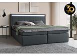 Boxspringbett COLLECTION AB "30 Jahre Jubiläums-Modell Athena", grau (anthrazit), B:193cm L:208cm, Holzwerkstoff, Spanplatte, Komplettbetten, Boxspringbett, in H2,H3 & H4, wahlweise mit LED-Leiste