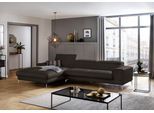 Ecksofa W.SCHILLIG "piedroo, Designsofa mit tollem Sitzkomfort, bequem und elegant, L-Form", braun (braun z59), B:343cm H:70cm T:193cm, Longlife Xtra-Leder Z59: Glattleder mit modischer Prägung. Hautstärke 0, 9 - 1, 1 mm, Sofas, Ecksofa, Kopfteilverstellung, wahlweise mit Sitztiefenverstellung, Breite 343cm