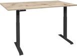 Schreibtisch MÄUSBACHER "Big System Office, Arbeitstisch, Bürotisch", schwarz (schwarz matt, sandeiche, schwarz matt, sandeiche), B:120cm, Tische, Schreibtisch, Breite 120 cm, elektrisch höhenverstellbar, sandeiche
