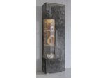 Vitrine OTTO HOME "India,Höhe 160cm stilvolle Glasvitrine mit verstellbare Glasböden", grau (schieferfarben), B:45cm H:160cm T:35cm, ABS-Kunststoff, FSC-zertifizierter Holzwerkstoff, Glas, Kunststoff, Metall, Schränke, Vitrine, Standvitrine 1Trg, viel Stauraum ohne Beleuchtung