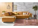 Ecksofa HOME AFFAIRE "Sapporo L-Form", gelb (mais), B:272cm H:78cm T:222cm, Struktur fein (100% Polyester);Luxus-Microfaser weich (90% Polyester, 10% Polyacryl);Struktur imprägniert (100% Polyester), Sofas, Ecksofa, wahlweise Bettfunktion oder Sitztiefenverstellung, Federkern