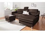 Ecksofa SIT & MORE "Cardoso L-Form", braun (dunkelbraun), B:264cm H:90cm T:162cm, Luxus-Microfaser 2 (100% Polyester);Luxus-Microfaser ALTARA NUBUCK (100% Polyester);Luxus-Microfaser 1 (100% Polyester), Sofas, Ecksofa, mit Federkern, wahlweise mit Bettfunktion
