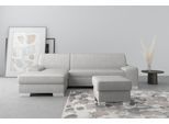 Ecksofa DOMO COLLECTION "Anzio L-Form, whlw. Bettfunktion, Federkern, hochwertig, Breite 271 cm", grau (hellgrau), B:271cm H:85cm T:160cm, Sofas, Ecksofa, Mit Bettfunktion, Recamiere links, Chenille-Struktur, hellgrau