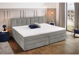 Boxspringbett JOCKENHÖFER GRUPPE "Casa Grande in der Breite 240cm, Familienbett mit Bettkasten (1.000 L)", grau 444, 19, B:250cm L:215cm, Bezug Bett: Chenille (100% Polyester);Topper und Matratzenspiegel: 100% Polyester, Komplettbetten, Boxspringbett, 7-Zonen-TTFK-Matratze, KS-Topper, verschiedene Härtegrade wählbar