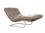 Relaxliege W.SCHILLIG "daily dreams", braun (stone z59), B:95cm H:91cm T:170cm, Longlife Xtra-Leder Z59: Glattleder mit modischer Prägung. Hautstärke 0, 9 - 1, 1 mm, Sofas, Relaxliege, in Waffelkissen-Optik, wahlweise mit Motor, silber matt, in 2 Breiten