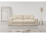 Big-Sofa WERK2 "Rozzana Mega Sofa mit viel Platz, aktuelle Bezüge. Breite 246cm", beige (natur), B:246cm H:82cm T:105cm, 90% Polyester, 10% Nylon, Sofas, Big-Sofa, mit losen Rückenkissen, gemütlich, in Cord, Breitcord und Plüsch Bezug