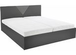 Polsterbett "Malibu", grau (anthrazit, grau), B:172cm L:212cm, Bezug Bett: Kunstleder;Bonnell-Federkernmatratze: 51% Polypropylen, 39% Polyester und 10% Baumwolle;Kaltschaummatratze: 100% Polyester, Bezug abnehm- und waschbar bis 60C, WESTFALIA SCHLAFKOMFORT, Betten, Polsterbett, inkl. Bettkasten bei Ausführung mit Matratze