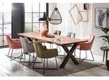 Esstisch HOME AFFAIRE "Manhattan", schwarz (natur, schwarz), B:240cm H:77cm T:100cm, Tische, Esstisch, mit Baumkante