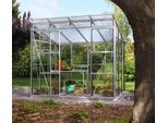 Gewächshaus VITAVIA "Freya 5900", silber (silberfarben), B:258cm H:224,9cm T:229,4cm, Gewächshäuser, Gewächshaus, Alu-Profilen, Wand 3 mm Sicherheitsglas, Dach 6 mm Hohlkammerplatten