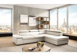 Ecksofa SIT & MORE "Alcudia L-Form", weiß (reinweiß), B:272cm H:73cm T:226cm, NaturLEDER;Spannstoff, Sofas, Ecksofa, mit Armteilverstellung, optional Kopfteilverstellung und Bettfunktion