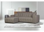 Ecksofa HOME AFFAIRE "Nosia L-Form", grau (taupe), B:234cm H:85cm T:163cm, 100% Polyester, Sofas, Ecksofa, incl. 2 Zierkissen, mit feiner Steppung
