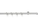 Gardinenstange GOOD LIFE "BOLA" Gr. 1, grau (chromfarben), L:360cm Ø:16mm, Kunststoff, Metall, Gardinenstangen, Gardinenstange, mit Ringen