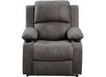 Relaxsessel "Cicero", grau (dunkelgrau), B:88cm H:99cm T:99cm, 100% PES, ATLANTIC HOME COLLECTION, Sessel, Relaxsessel, mit Relaxfunktion, Federkern und Getränkehalter