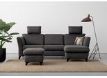 Ecksofa HOME AFFAIRE "Trelleborg L-Form", grau, B:249cm H:86cm T:162cm, 100% Polyester, Sofas, Ecksofa, wahlweise mit Bettfunktion und Bettkasten, inkl. Federkern-Polsterung