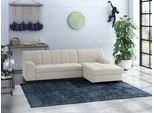 Ecksofa HOME AFFAIRE "Balme L-Form", beige, B:239cm H:75cm T:152cm, 95% Polyester, 5% Nylon, Sofas, Ecksofa, Inkl. Zierkissen, wahlweise mit Bettfunktion