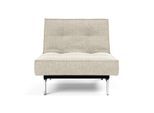 Sessel INNOVATION LIVING ™ "Splitback", beige (cream), B:90cm H:79cm T:90cm, 96% Polyester / 4% Acrylic, Sessel, Sessel, mit chromglänzenden Beinen, in skandinavischen Design