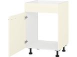 Spülenschrank KOCHSTATION "KS-Scafa", beige (magnolia), B:60cm H:75cm T:56cm, Schränke, Spülenschrank, in verschiedenen Breiten, wahlweise Türanschlag rechts oder links