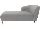 Recamiere HOME AFFAIRE "Oradea", grau (hellgrau), B:160cm H:78cm T:91cm, Samtoptik (100% Polyester), Sofas, Recamiere, mit eleganter Steppung auf Rückseite der Rückenlehne