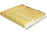 Wohndecke ADAM "Stripes", gelb (curry), B:150cm L:210cm, Baumwolle, Wohndecken, Wohndecke, GOTS zertifiziert - aus Bio-Baumwolle, Kuscheldecke