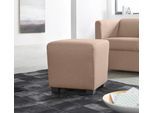 Hocker HOME AFFAIRE "Bob", beige, B:46cm H:43cm T:46cm, Luxus-Microfaser (92% Polyester, 8% Nylon);Struktur fein ( 100% Polyester);Struktur in Chenille-Optik (30% Polyester, 70% Polyacryl);Chenillestruktur (40% Polyester, 60% Polyacryl), Hocker, Hocker
